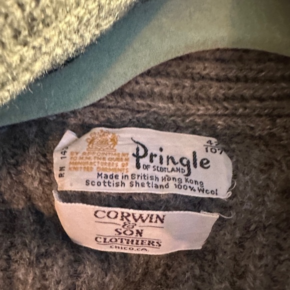 Gray Wool Men's Cardigan Sweater - Picture 5 of 5